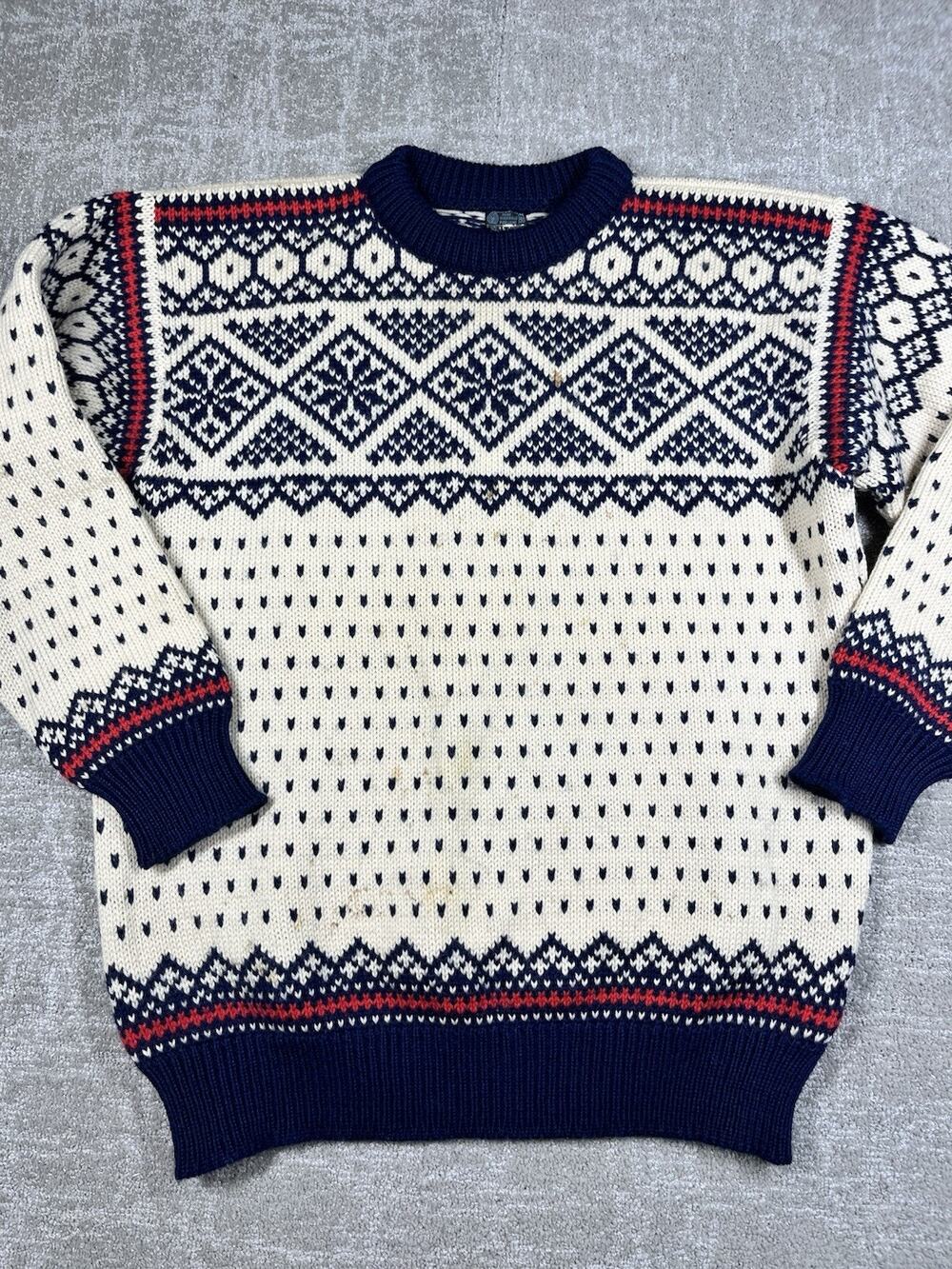 Vintage Dale Of Norway Nordic Wool CrewNeck Long Sleeve Men Sweater Size 50
